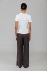 Pointelle Slim Fit Tee - White