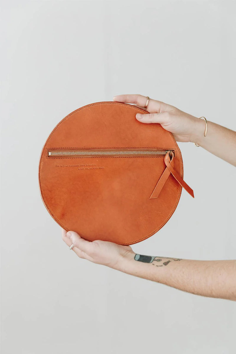 The Pleated Clutch - Saddle