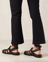 Perry - Black Leather Sandals