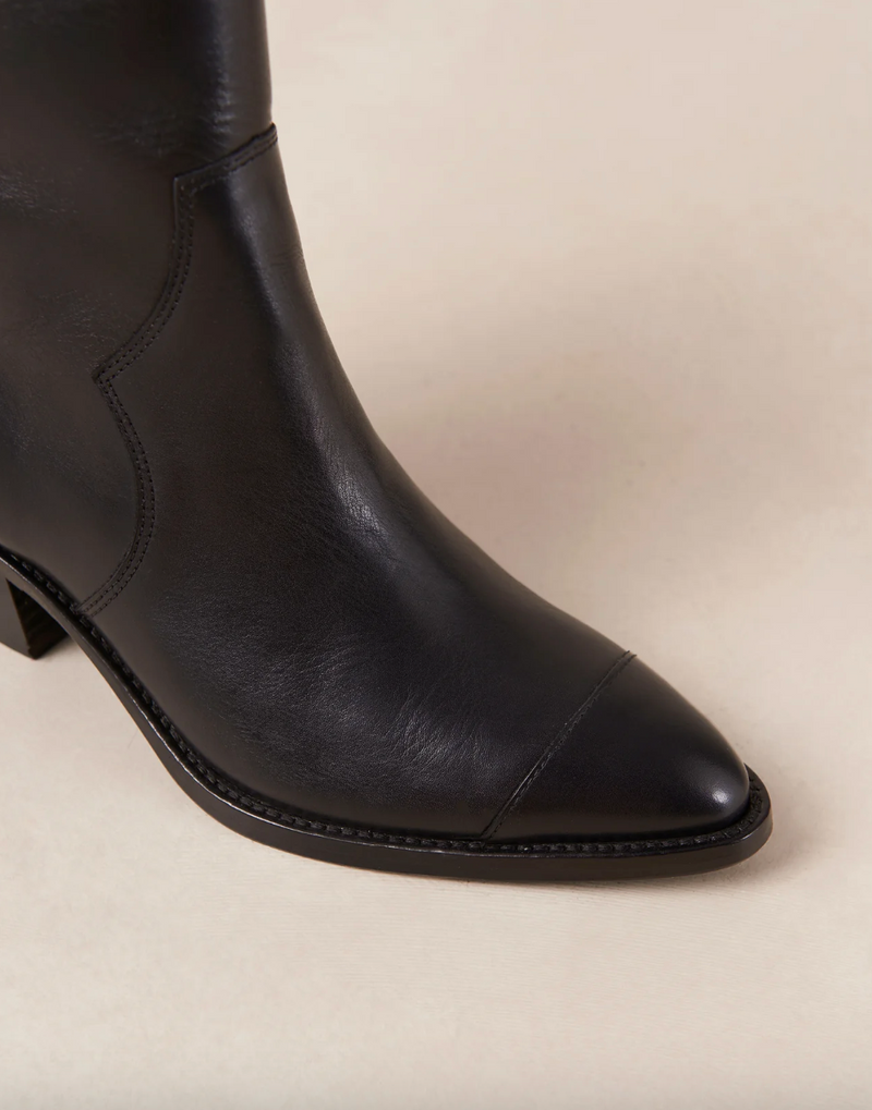 Austin - Black Cowboy Ankle Boots