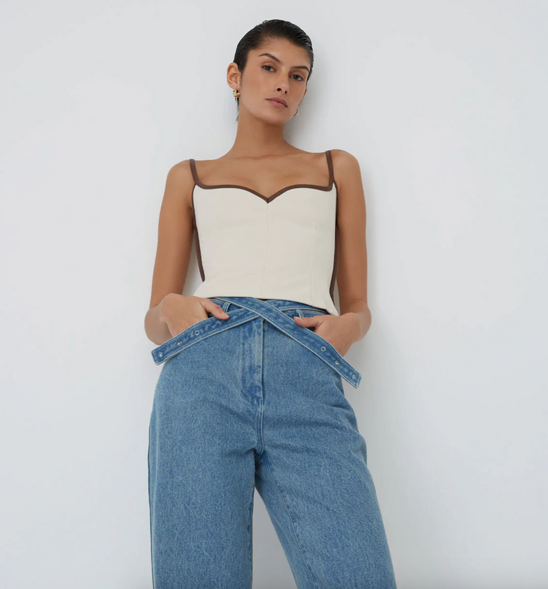 HEART SINGLET | CREAM & CAROB
