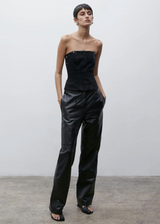 Tia Leather Pant | Black