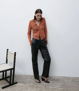 Tia Leather Pant | Black