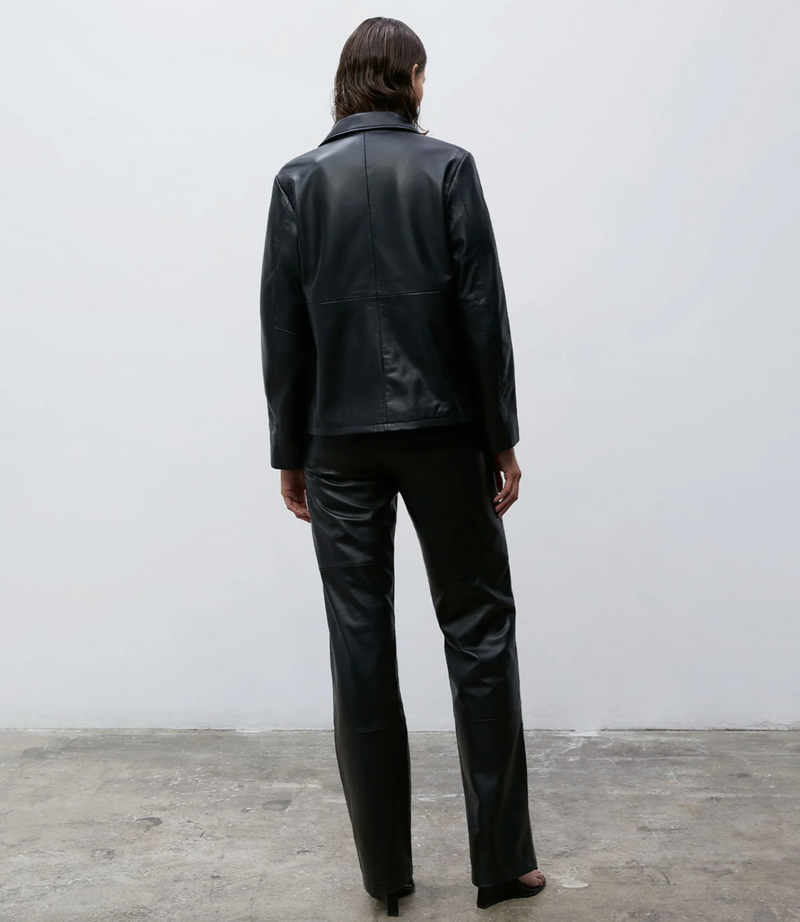 Tia Leather Pant | Black
