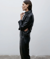 Tia Leather Pant | Black
