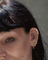 Molten Crescent Stud - Black Diamonds