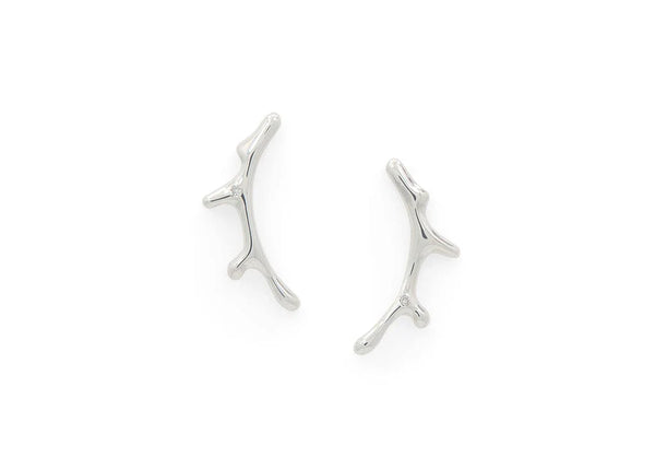 Small Seaweed Earrings (Sterling Silver)