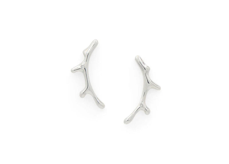 Small Seaweed Earrings (Sterling Silver)