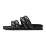 ROAM DBLDBL PUFF PUFF SANDALS - BLACK VEGAN LEATHER