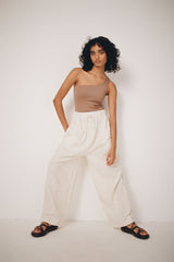 CHOCOLATE RIB ONE SHOULDER ONE PIECE