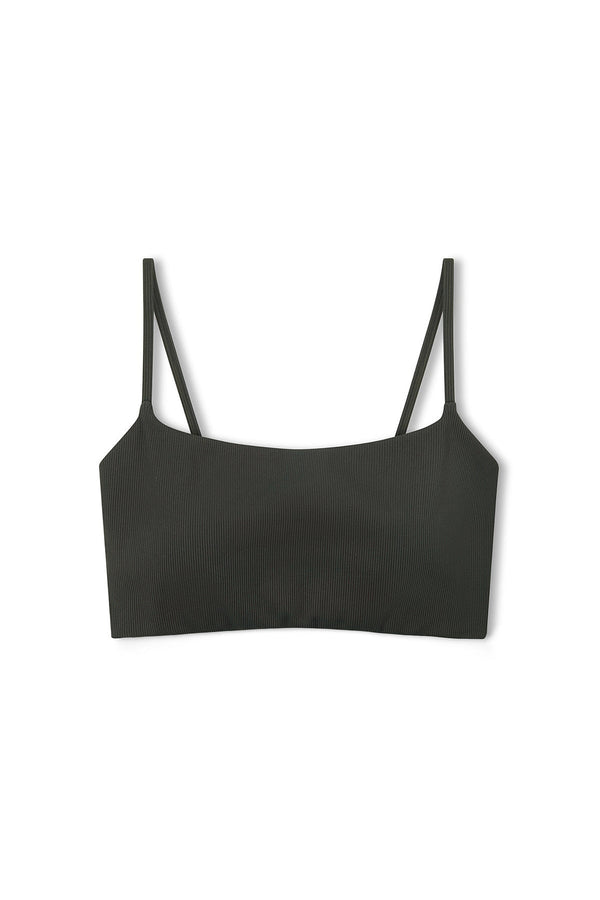 CHARCOAL RIB LONGLINE BRALETTE