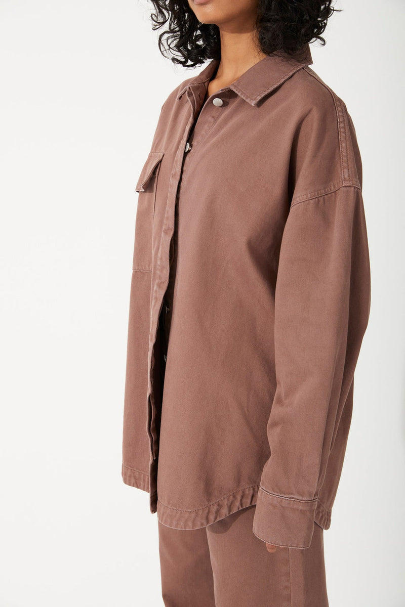 CHOCOLATE RECYCLED COTTON JACKET