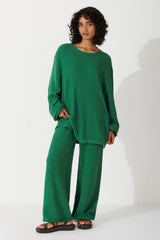 FOREST COTTON WOOL BLEND KNIT PANT