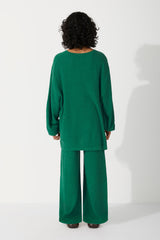 FOREST COTTON WOOL BLEND KNIT PANT