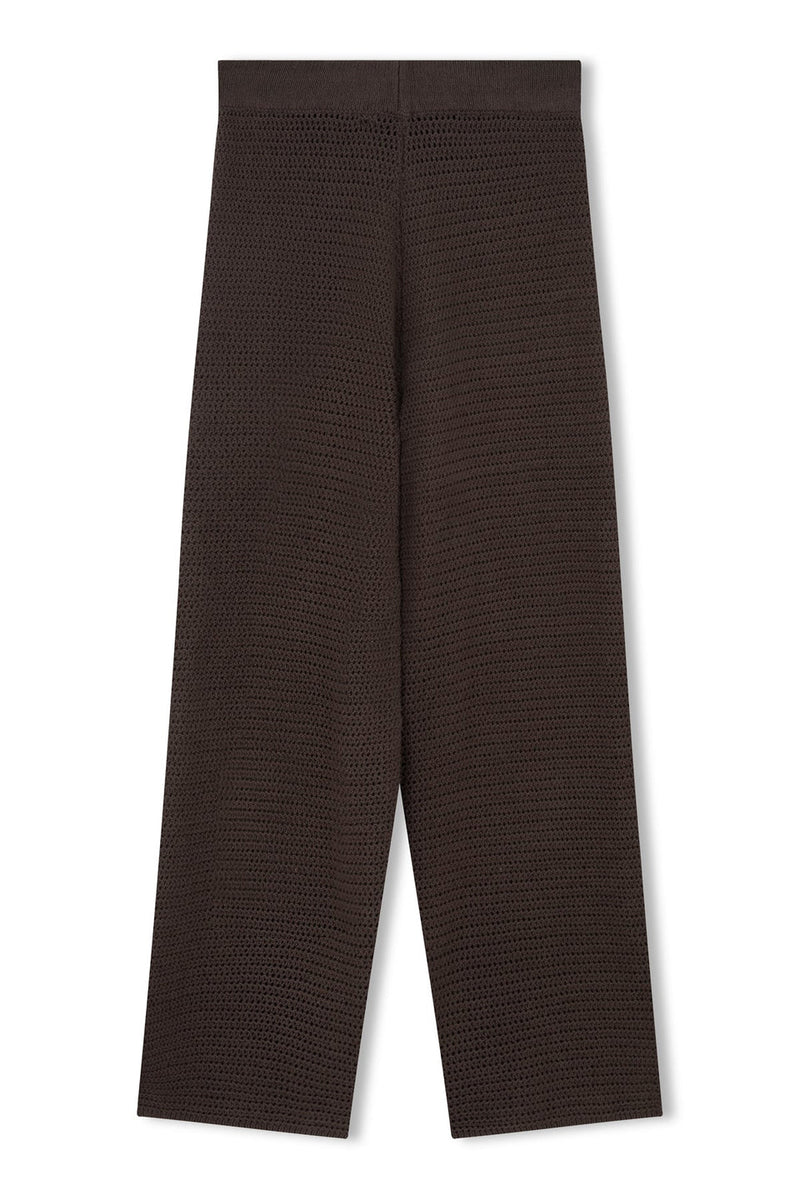 CHARCOAL COTTON CROCHET PANT