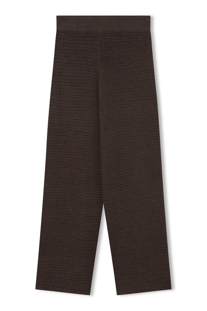 CHARCOAL COTTON CROCHET PANT