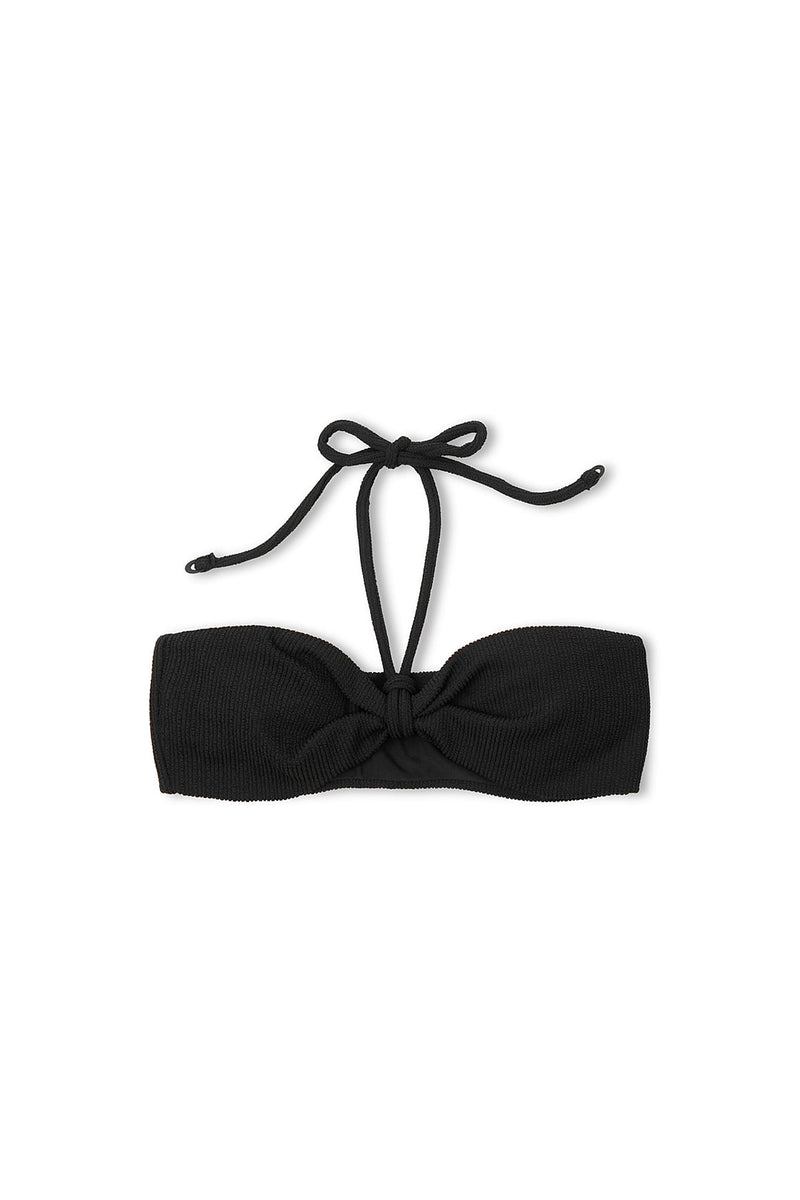 BLACK TEXTURED BANDEAU