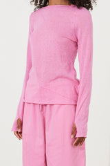 SEA PINK PANELLED KNIT TOP