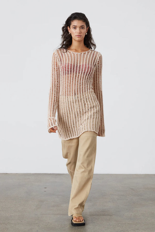 Natural Lattice Knit Dress