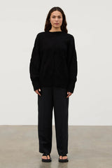 Black Cotton Applique Knit Jumper