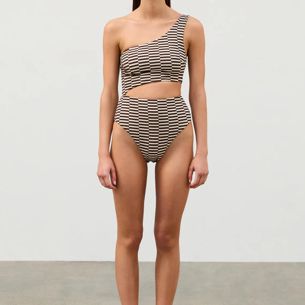Cocoa Grid Textured One Piece – Surf and Sand Cocoa Grid Textured One Piece – Surf and Sand