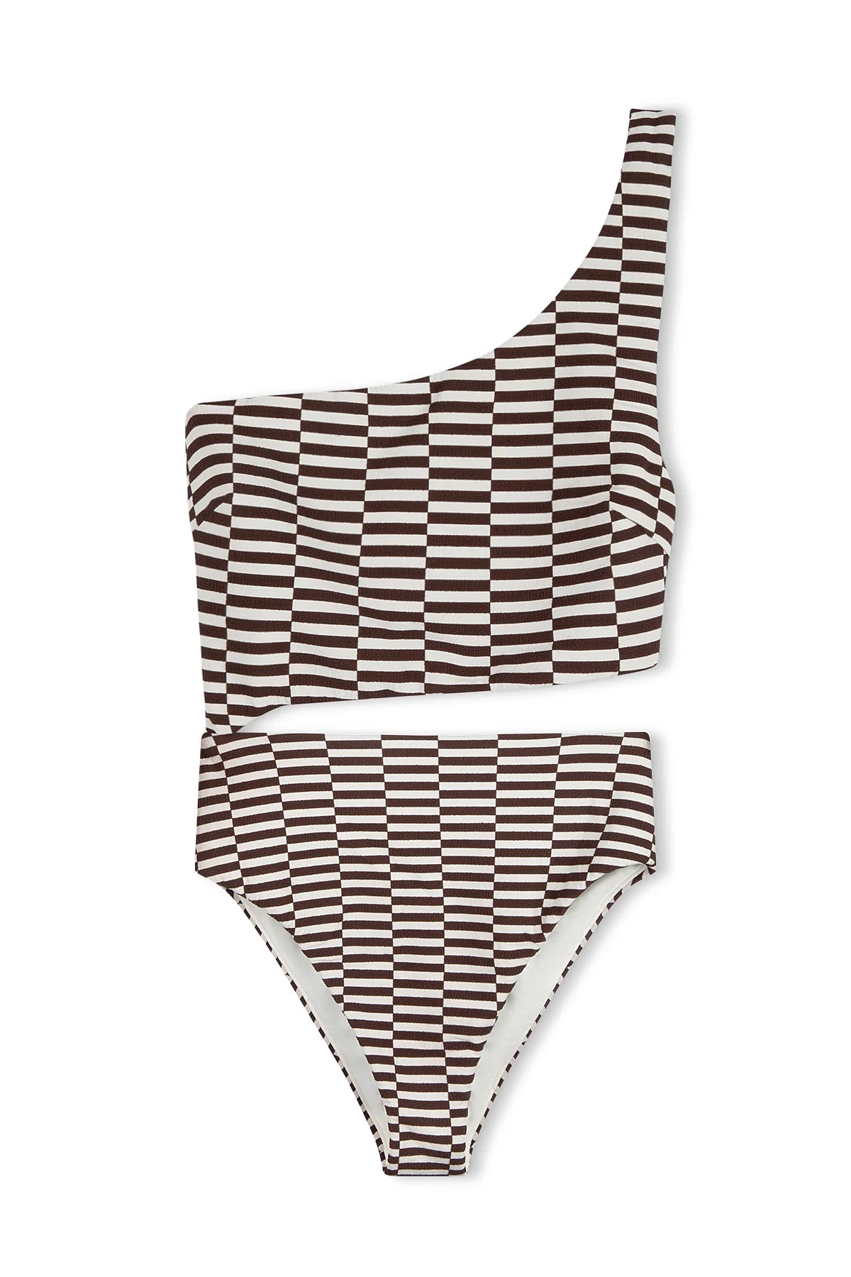 Cocoa Grid Textured One Piece – Surf and Sand