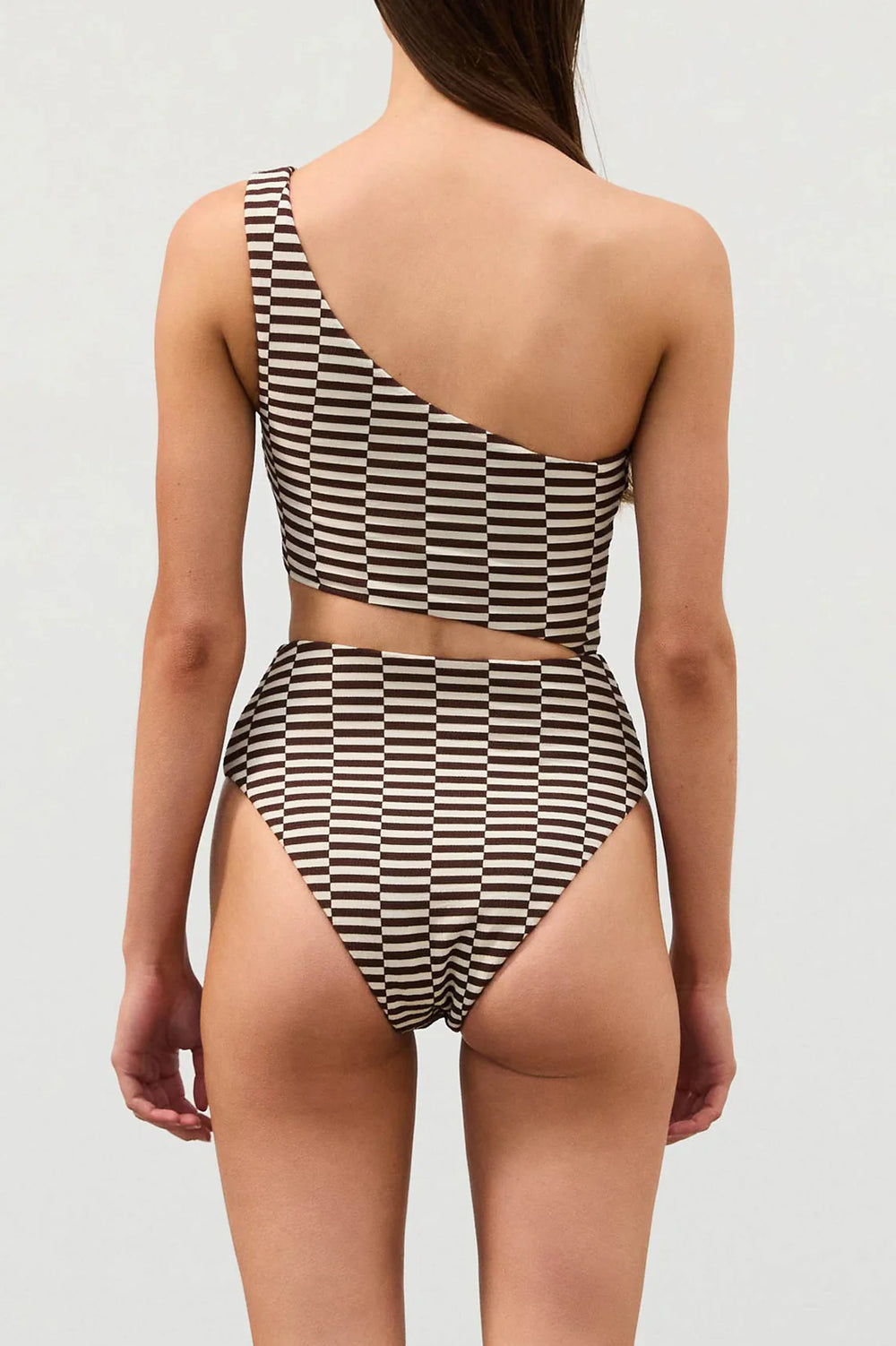 Cocoa Grid Textured One Piece – Surf and Sand