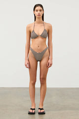 Cocoa Grid Textured Curve Brief