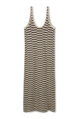 Cocoa Grid Textured Knit Dress
