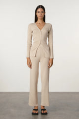 Husk Cotton Rib Knit Cardigan