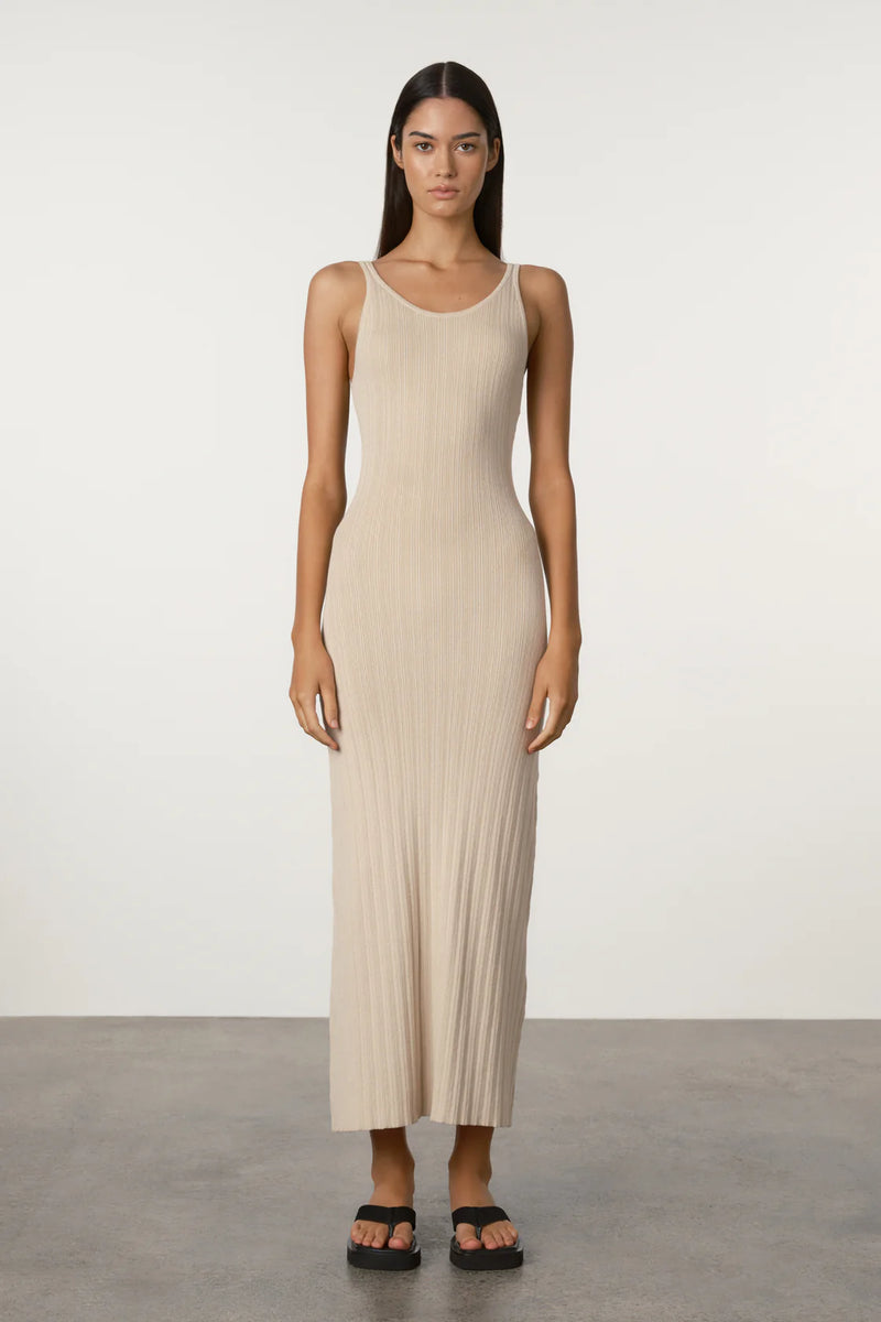 Husk Cotton Rib Knit Dress Surf and Sand Husk Cotton Rib Knit Dress Surf and Sand