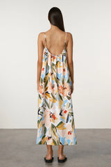 Summer Floral Gathered Cotton Dress