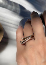 ¡Buenos Días! “Rise” Ray Ring in Yellow Gold with Cognac Diamonds