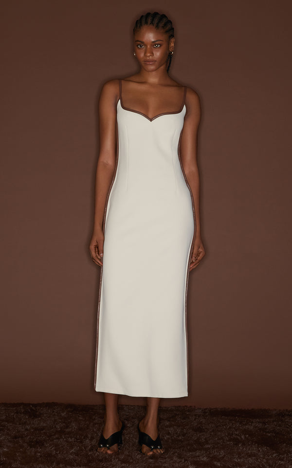 HEART DRESS | CREAM & CAROB
