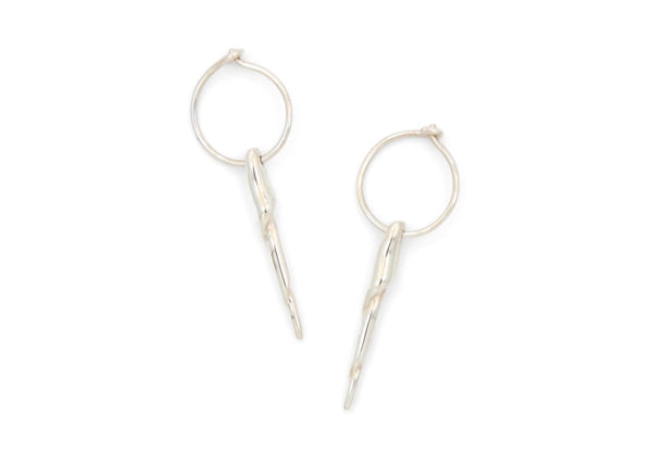 Shell Spine Hoop Earrings (Sterling Silver)