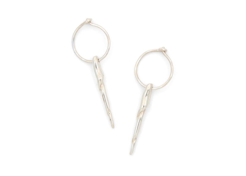 Shell Spine Hoop Earrings (Sterling Silver)