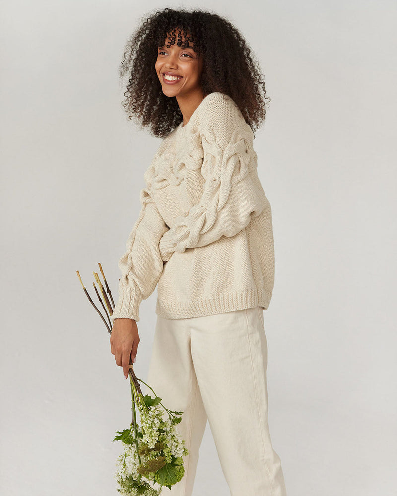 Jūra  ALPACA & COTTON SWEATER - Naked Oat Milk