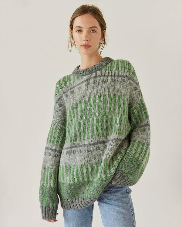 Ethno  ALPACA WOOL SWEATER - Green