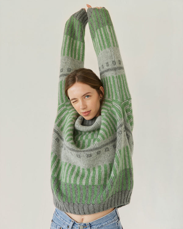 Ethno  ALPACA WOOL SWEATER - Green