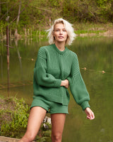 Delčia  COTTON SWEATER - Fern Green