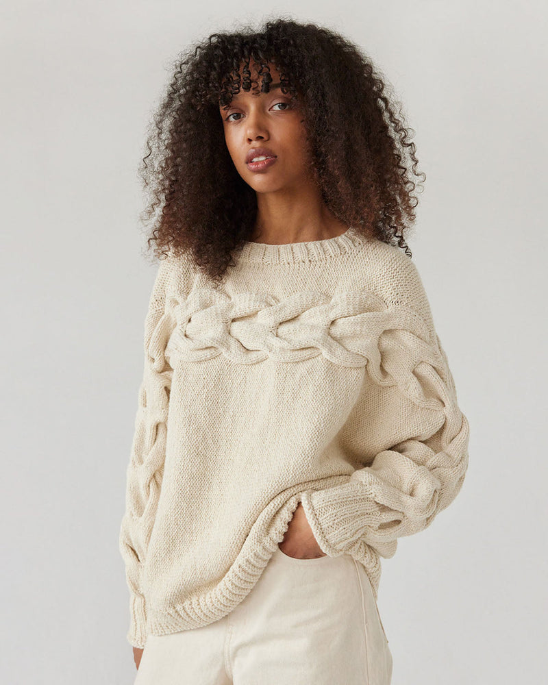 Jūra  ALPACA & COTTON SWEATER - Naked Oat Milk