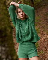 Delčia  COTTON SWEATER - Fern Green