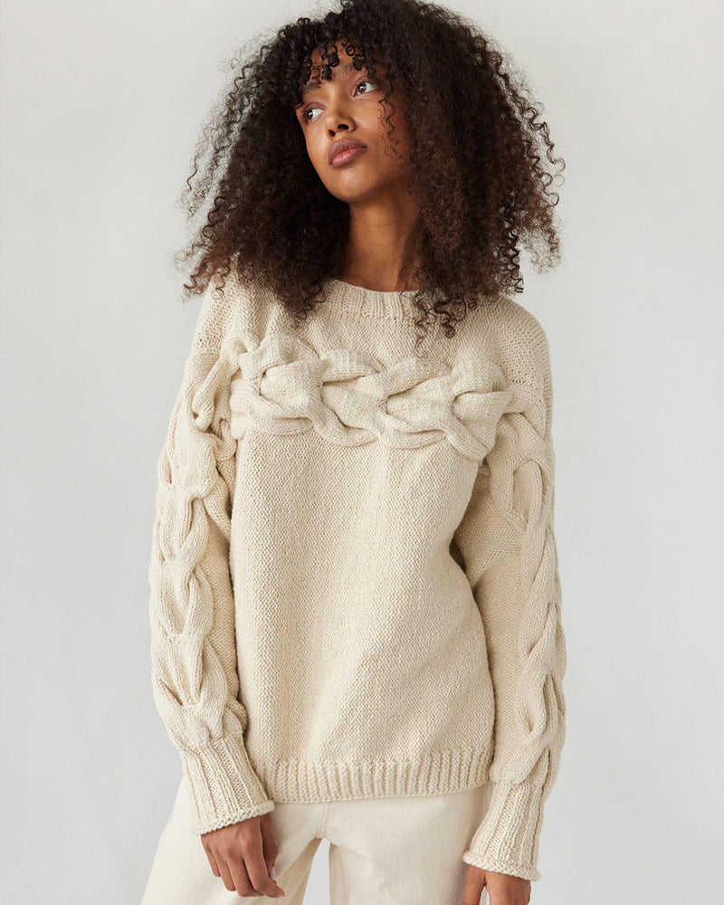 Jūra  ALPACA & COTTON SWEATER - Naked Oat Milk