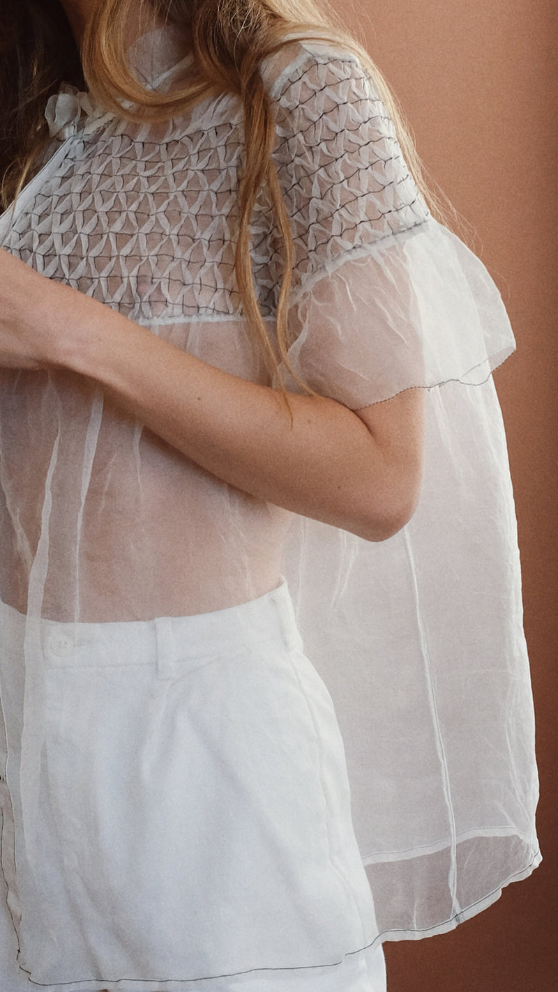 Nora Top Organza - White