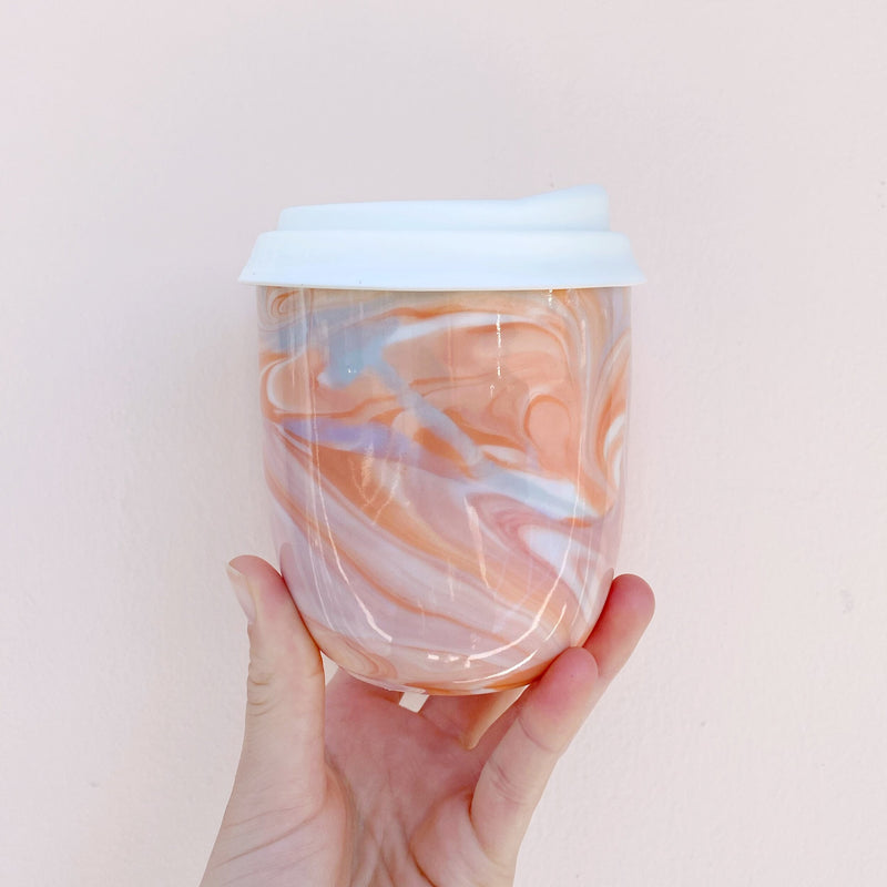 Marble Travel Mug - Terra Cotta Sunset