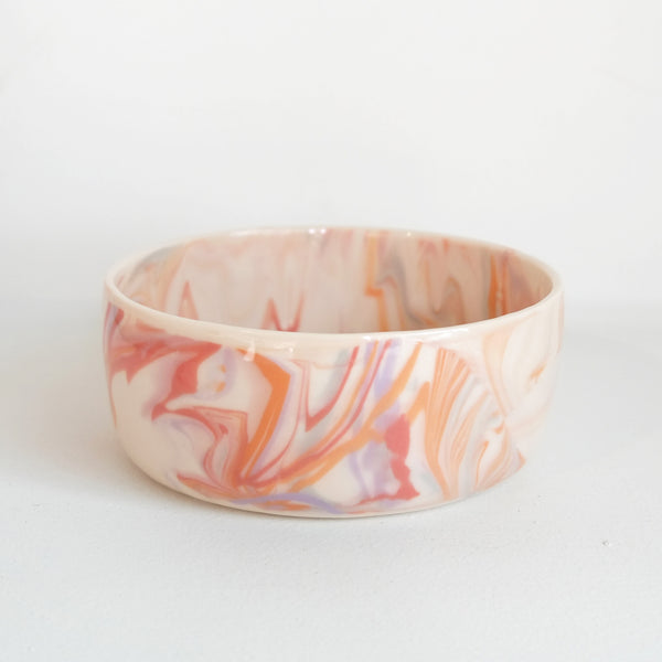 Marble Big Dog Bowl - Terra cotta sunset