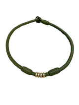 Tahiti Choker,  14k Gold beads, Pac olive green, 17"