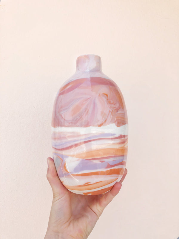 Oval Vase - Terra Cotta Sunset