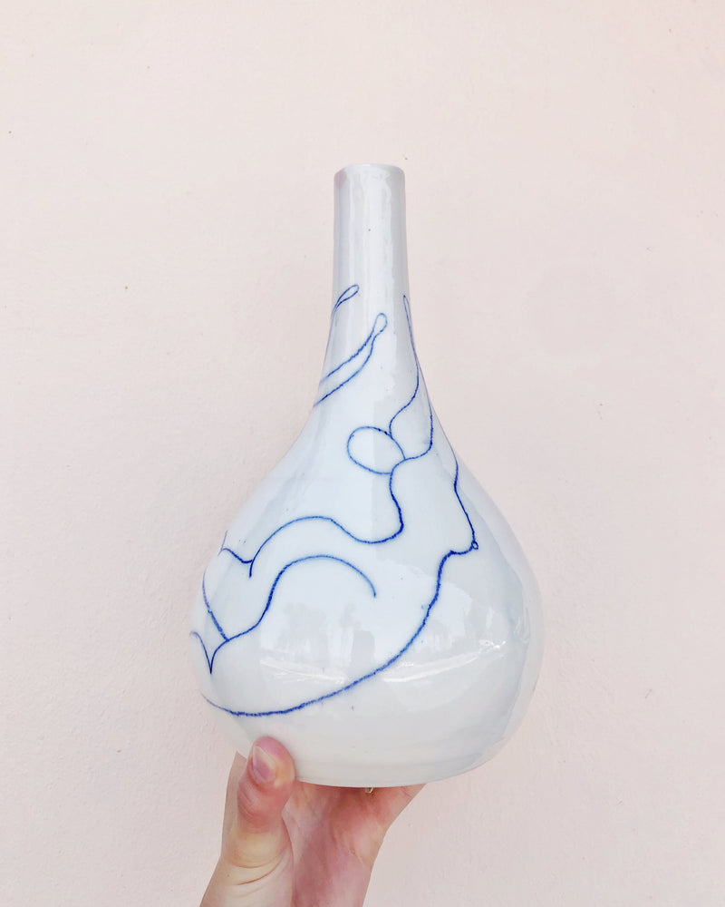 Line Drawn Lady Vase