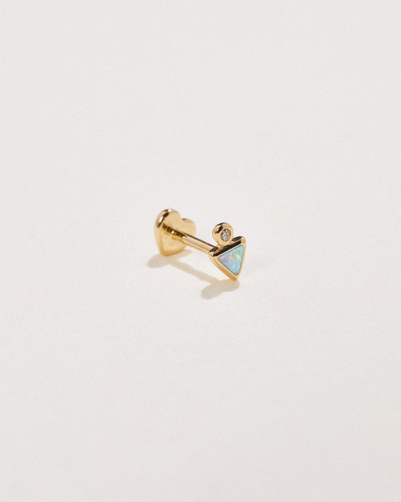 Triangle Dot Stud w/ Opal